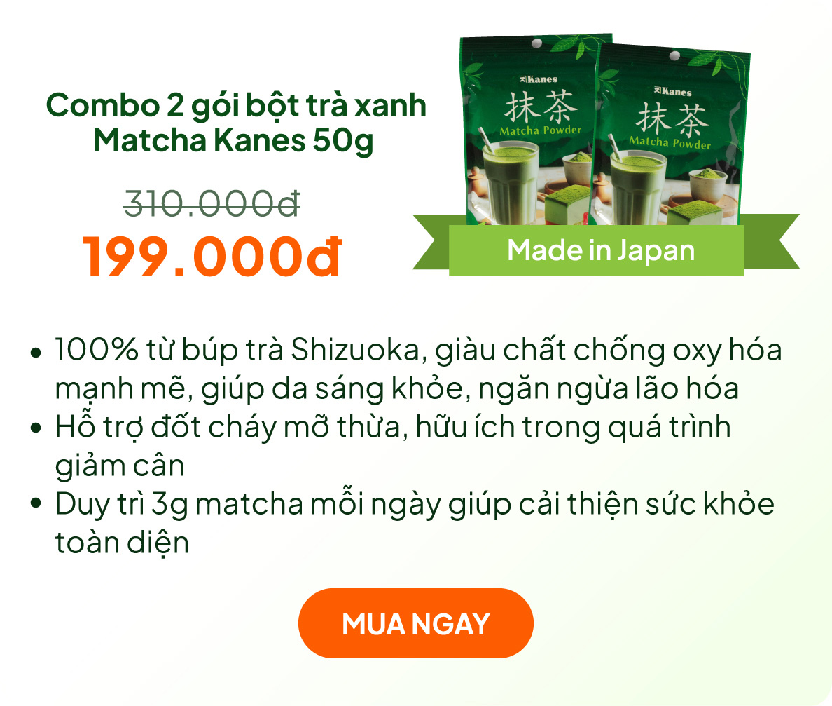 Combo 2 gói Bột trà xanh Matcha Nhật Bản Kanes 50g
