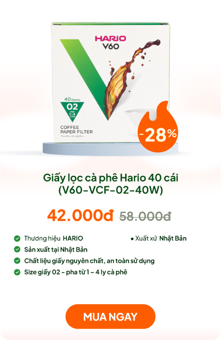 Giấy lọc cà phê Hario 40 cái (V60-VCF-02-40W)