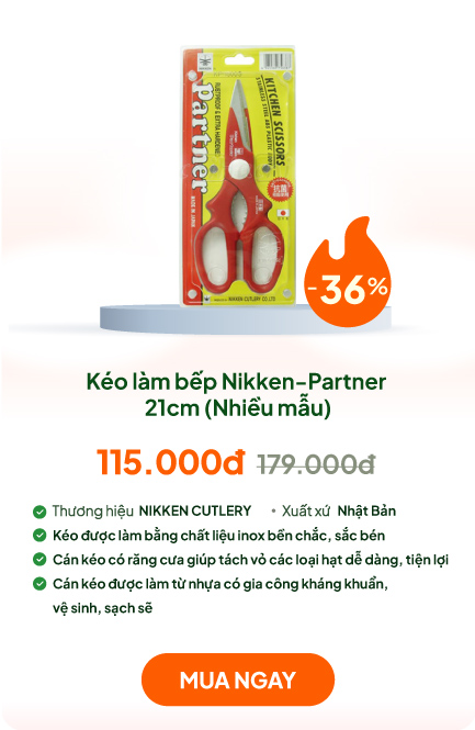 Kéo làm bếp Nikken-Partner 21cm (Nhiều mẫu)-Giao mẫu ngẫu nhiên