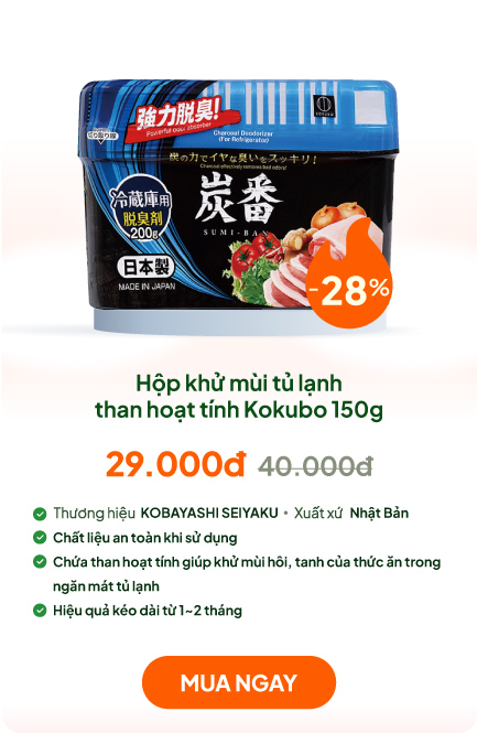 Hộp khử mùi tủ lạnh than hoạt tính Kokubo 150g