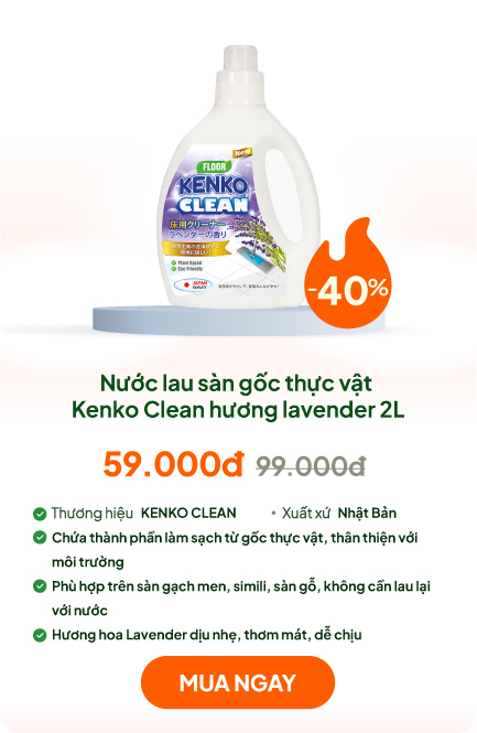 175 Nước lau sàn gốc thực vật Kenko Clean hương lavender 2L