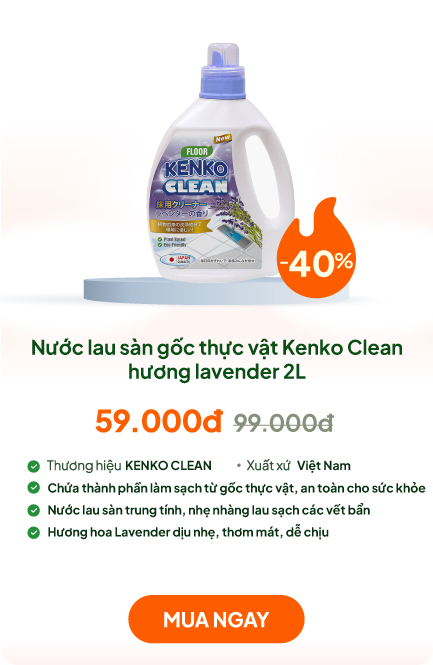 175 Nước lau sàn gốc thực vật Kenko Clean hương lavender 2L