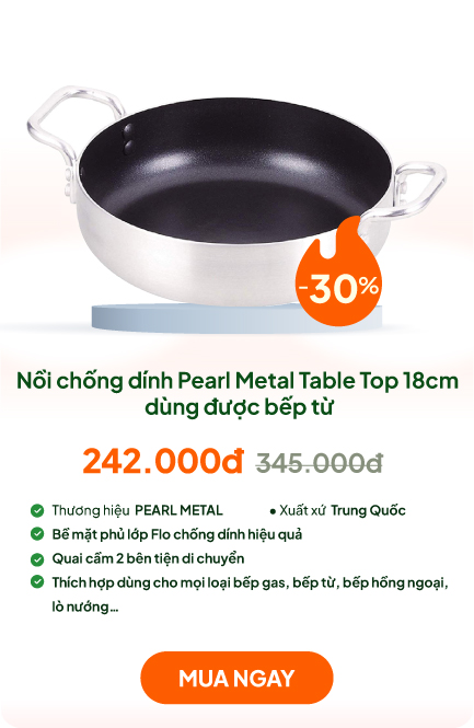 Nồi chống dính Pearl Metal Table Top 18cm, dùng được bếp từ