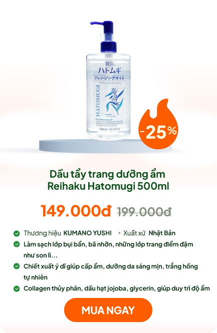 Dầu tẩy trang dưỡng ẩm Reihaku Hatomugi 500ml 