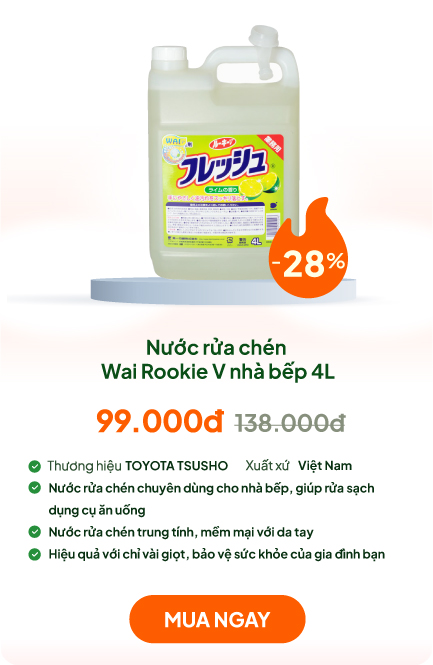 Nước rửa chén Wai Rookie V nhà bếp 4L 