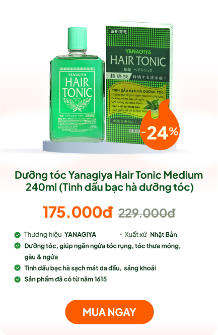 Tinh dầu Bạc hà dưỡng tóc Yanagiya Hair Tonic 240ml (ngăn tóc gãy rụng)