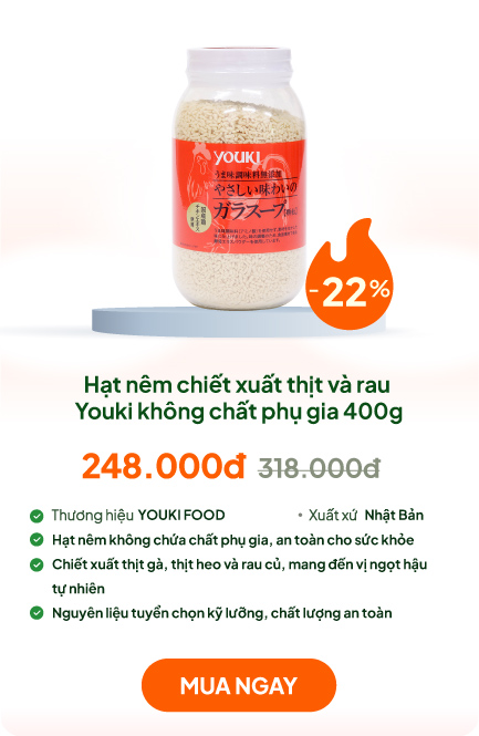 Hạt nêm chiết xuất thịt và rau Youki không chất phụ gia 400g