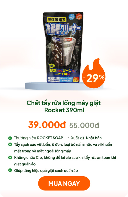 Chất tẩy rửa lồng máy giặt Rocket 390ml 