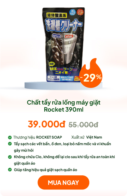 Chất tẩy rửa lồng máy giặt Rocket 390ml 