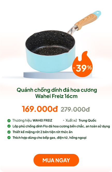 Quánh chống dính đá hoa cương Wahei Freiz 16cm, dùng được bếp từ