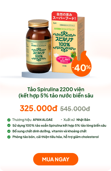TPBVSK: Tảo Spirulina 2200 viên (kết hợp 5% tảo nước biển sâu)
