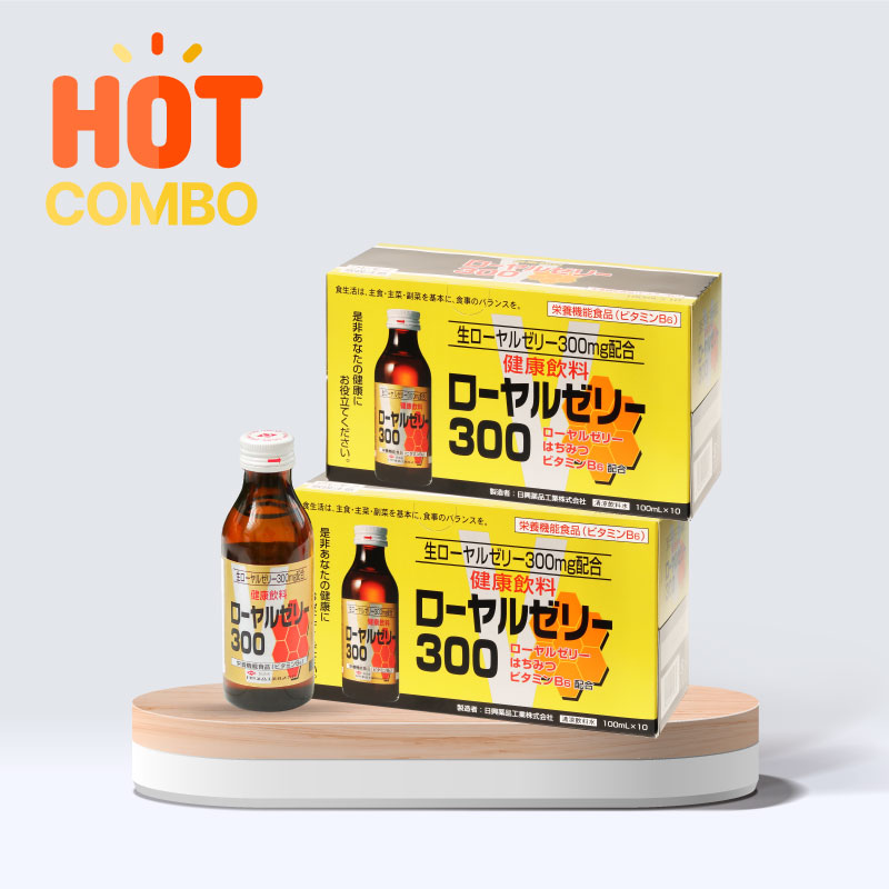 Combo 2 hộp TPBS: Nước uống sữa ong chúa Royal Jelly 100ml x 10 chai
