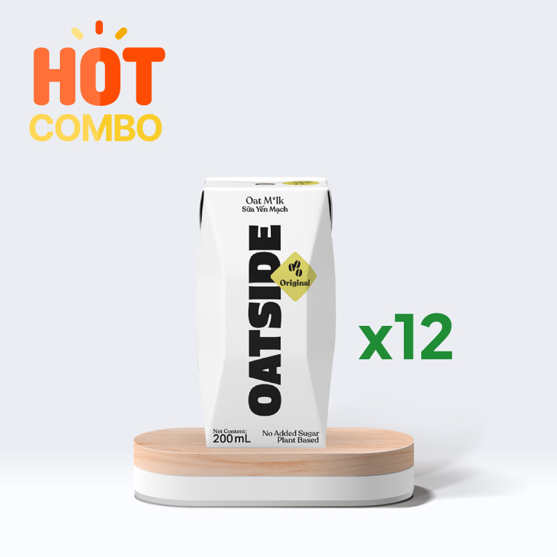 Combo 12 hộp Sữa yến mạch vị nguyên bản Oatside 200ml- HSD: 14/07/2025