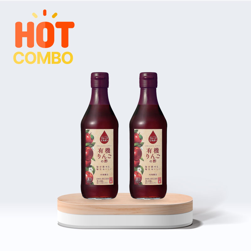 Combo 2 chai Giấm táo Organic Uchibori 360ml