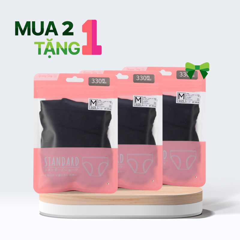 Combo mua 2 tặng 1 Quần lót nữ cao cấp siêu mềm mại màu trơn M (Nhiều mẫu)