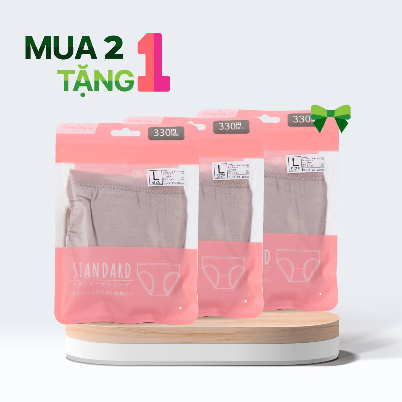 Combo mua 2 tặng 1 Quần lót nữ cao cấp siêu mềm mại màu trơn L (Nhiều mẫu)