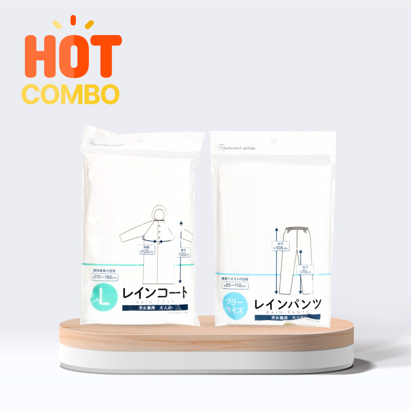 Combo Áo mưa cài nút 120cm (Nhiều mẫu) và Quần đi mưa 108cm (Nhiều mẫu)