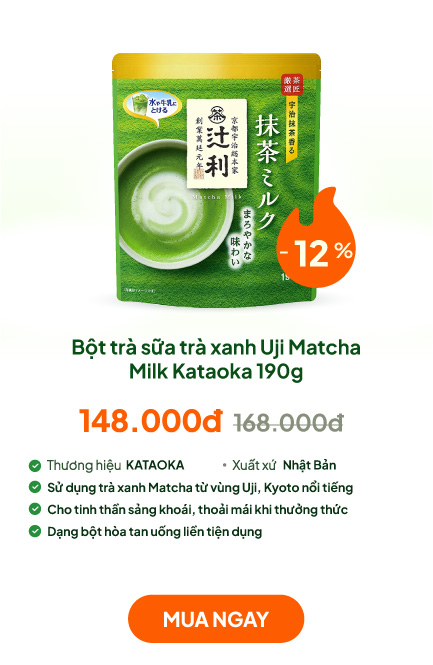 Bột trà sữa trà xanh Uji Matcha Milk Kataoka 190g