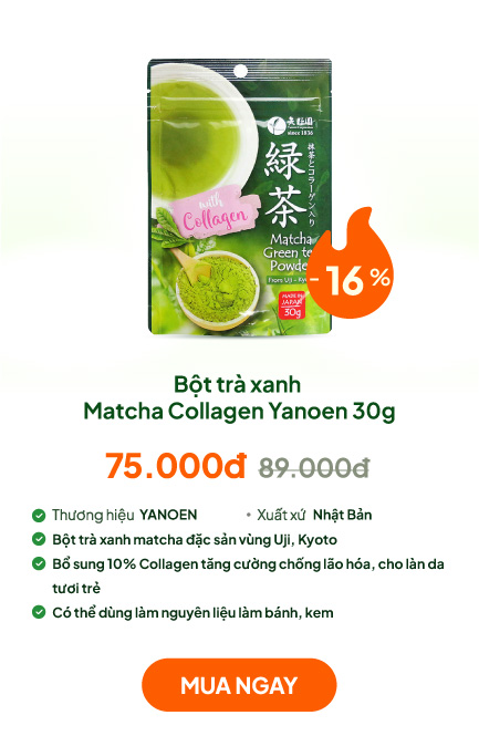 Bột trà xanh Matcha Collagen Yanoen 30g