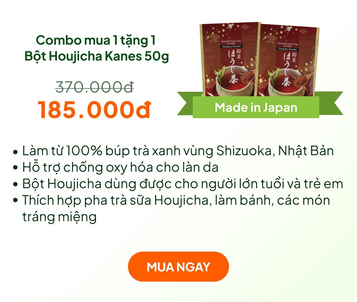 Combo siêu hời mua 1 tặng 1 Bột trà rang Houjicha Nhật Bản Kanes 50g