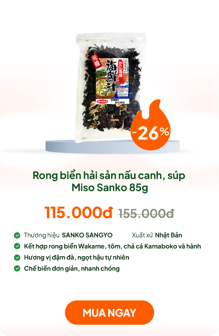 Rong biển hải sản nấu canh, súp Miso Sanko 85g