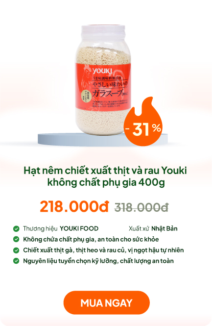 Hạt nêm chiết xuất thịt và rau Youki Nhật Bản không chất phụ gia 400g