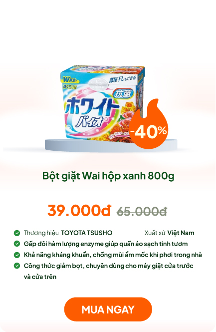 Bột giặt Wai hộp xanh 800g