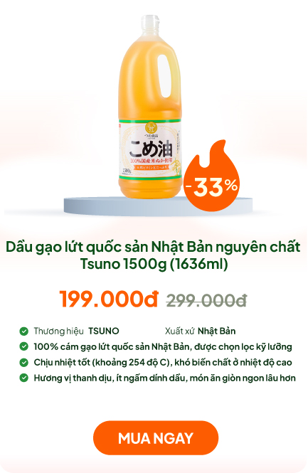 Dầu gạo lứt quốc sản Nhật Bản nguyên chất Tsuno 1500g (1636ml)