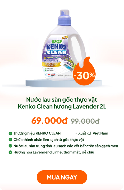175 Nước lau sàn gốc thực vật Kenko Clean hương lavender 2L