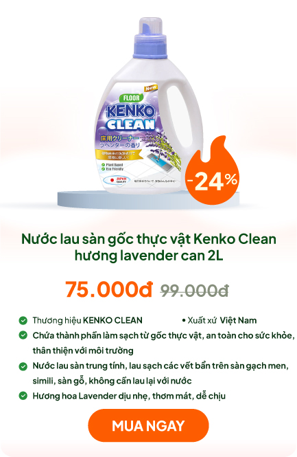 Nước lau sàn gốc thực vật Kenko Clean hương lavender can 2L