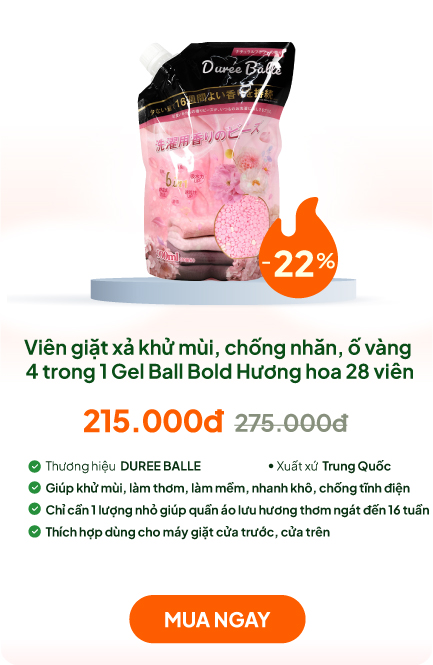 Viên xả vải 6 trong 1 hương hoa thiên nhiên Duree Balle 900ml, Khử mùi, lưu hương dài lâu