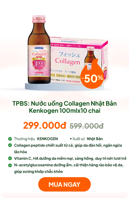 TPBS: Nước uống Collagen Nhật Bản Kenkogen 100mlx10 chai