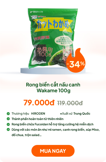 Rong biển cắt nấu canh Wakame 100g