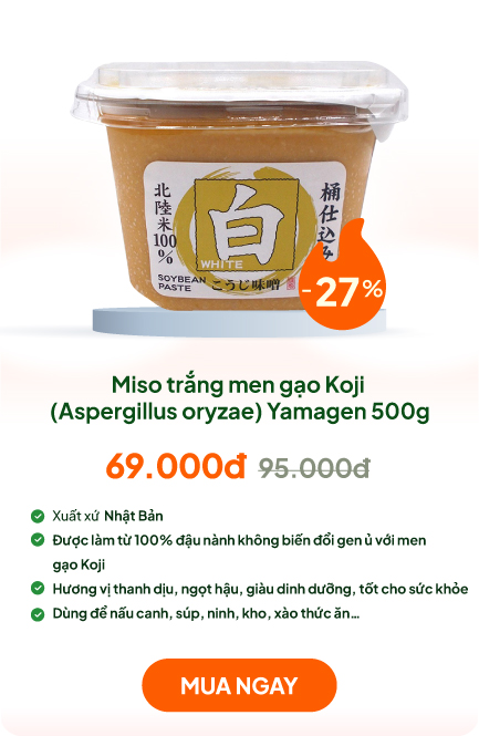 Miso trắng men gạo Koji (Aspergillus oryzae) Yamagen 500g