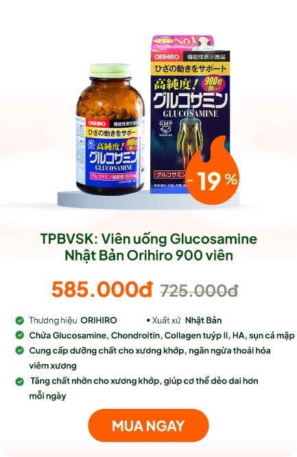 TPBVSK: Viên uống Glucosamine Nhật Bản Orihiro 900 viên, hạn chế thoái khóa khớp