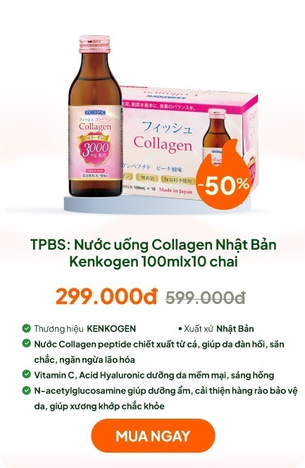 TPBS: Nước uống Collagen Nhật Bản Kenkogen 100mlx10 chai