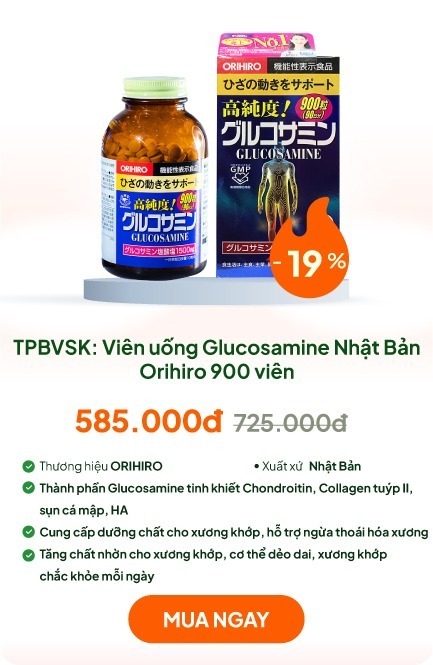 TPBVSK: Viên uống Glucosamine Nhật Bản Orihiro 900 viên, hạn chế thoái khóa khớp