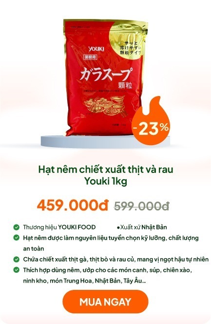 Hạt nêm chiết xuất thịt và rau Youki 1kg