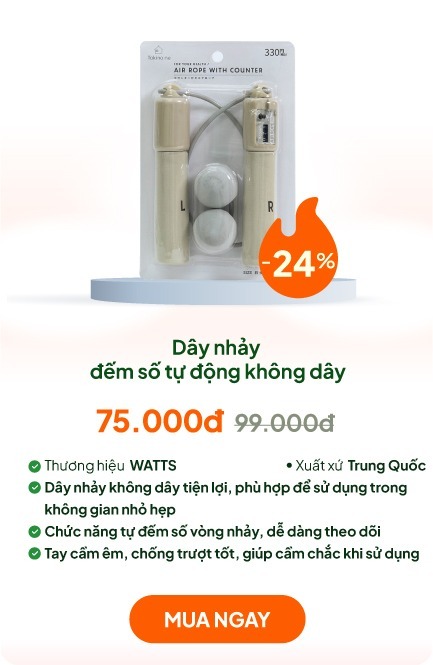 Dây nhảy đếm số tự động không dây