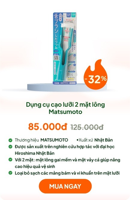 Dụng cụ cạo lưỡi 2 mặt lông Matsumoto