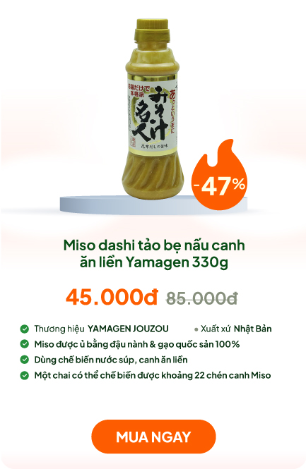 Miso dashi tảo bẹ nấu canh ăn liền Yamagen 330g 