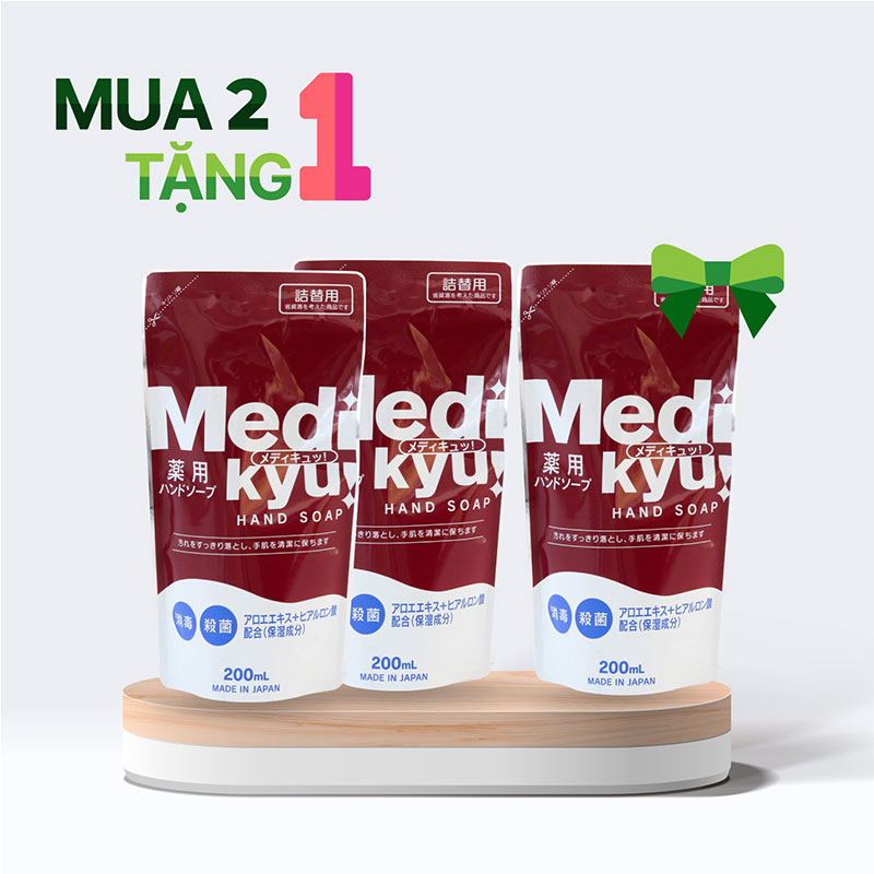 Combo siêu hời mua 2 tặng 1 Dung dịch rửa tay Animo 200ml Kháng khuẩn và dưỡng ẩm túi refill