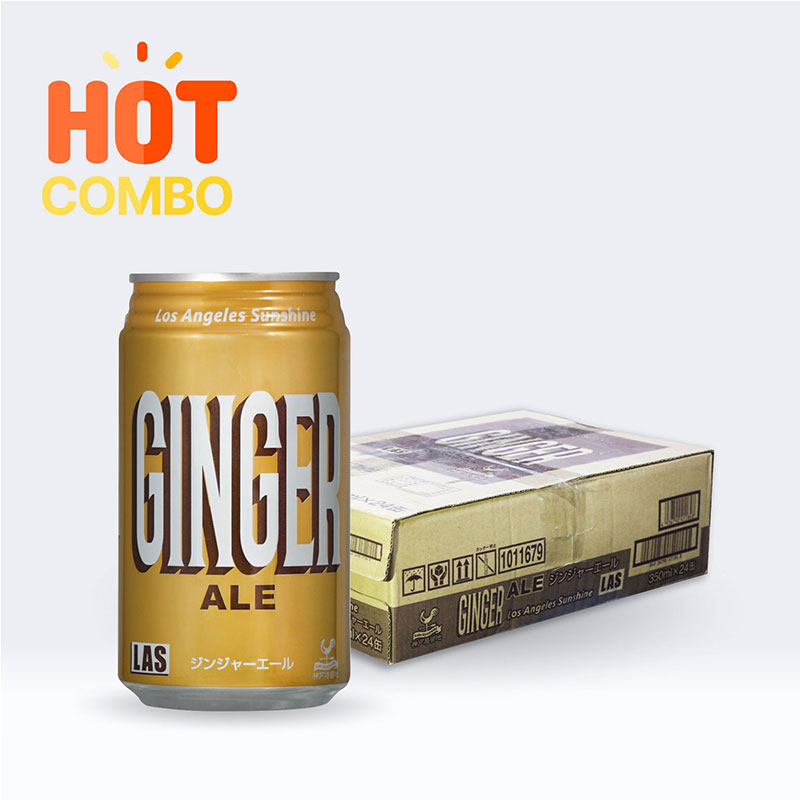 Combo siêu tiết kiệm 1 thùng 24 lon Nước Soda gừng Ginger Ale  350ml