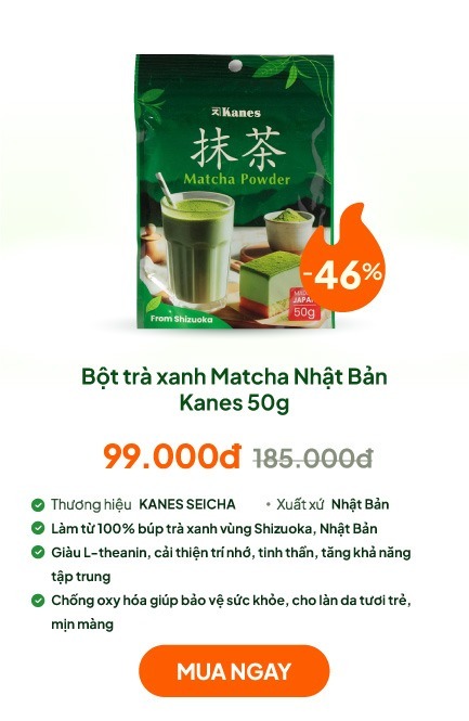 Bột trà xanh Matcha Nhật Bản Kanes Nhật Bản 50g
