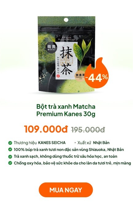 Bột trà xanh Matcha Premium Kanes Nhật Bản 30g