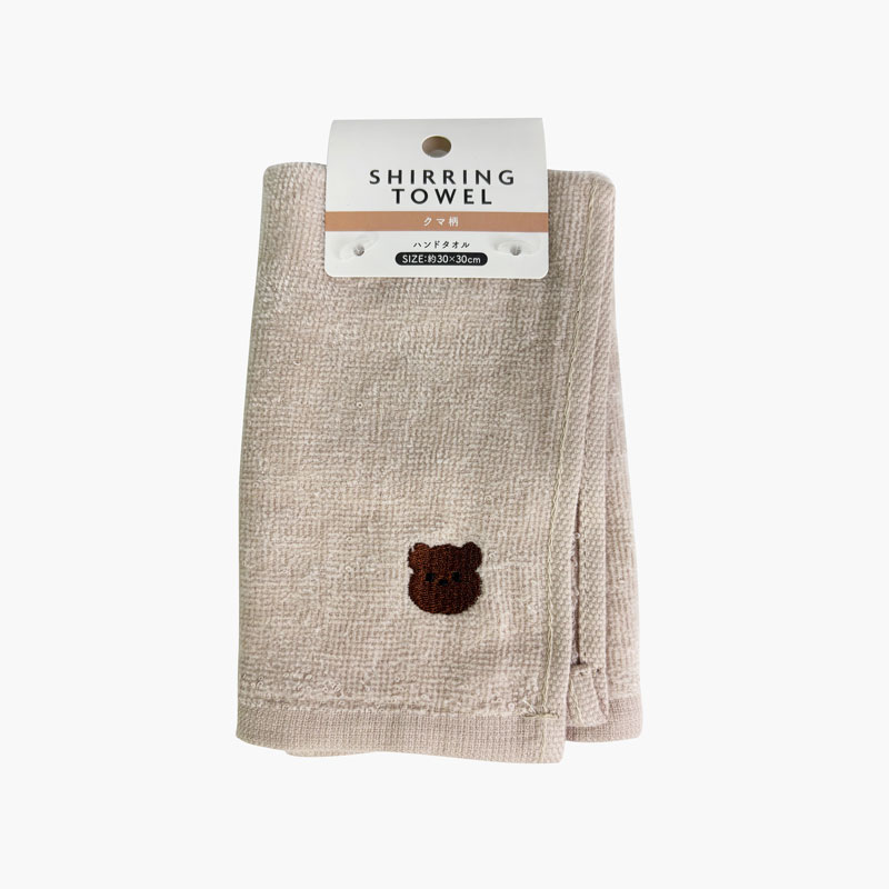 Khăn vải cotton Shirring Towel mềm mịn mẫu gấu nâu 30x30cm