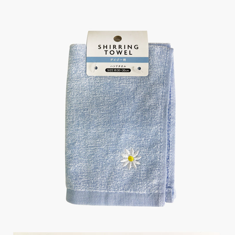 Khăn vải cotton Shirring Towel mềm mịn mẫu hoa cúc 30x30cm