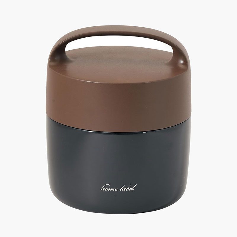 Bộ hộp cơm giữ nhiệt Pearl Metal 2 ngăn 1L (Home Label - Xanh Navy nâu)