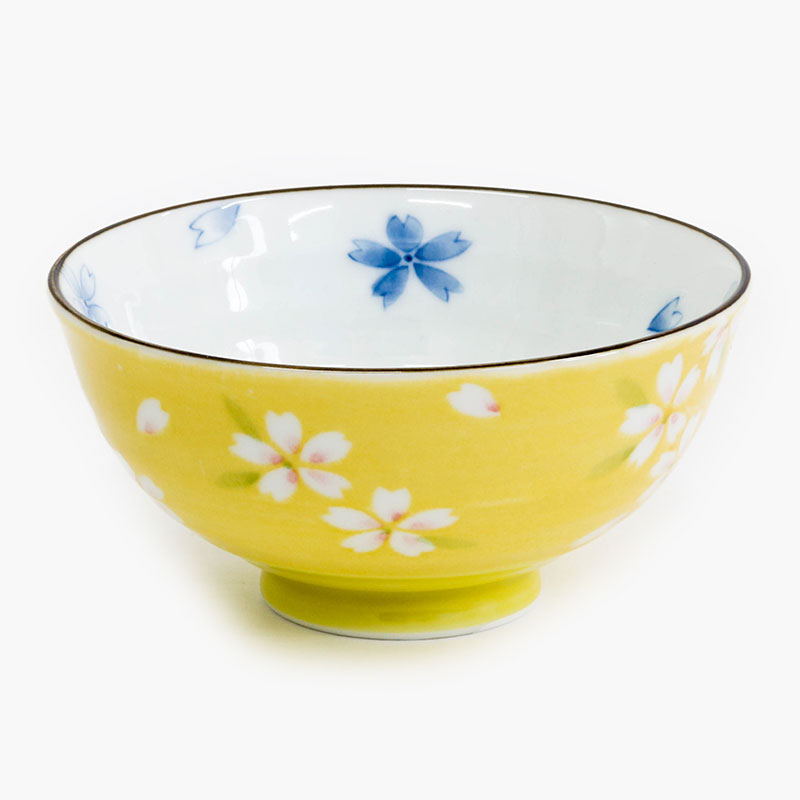 Chén bát sứ Nhật Bản, chén bát ăn cơm 11.5cm (Sakura vàng), dùng được lò vi sóng