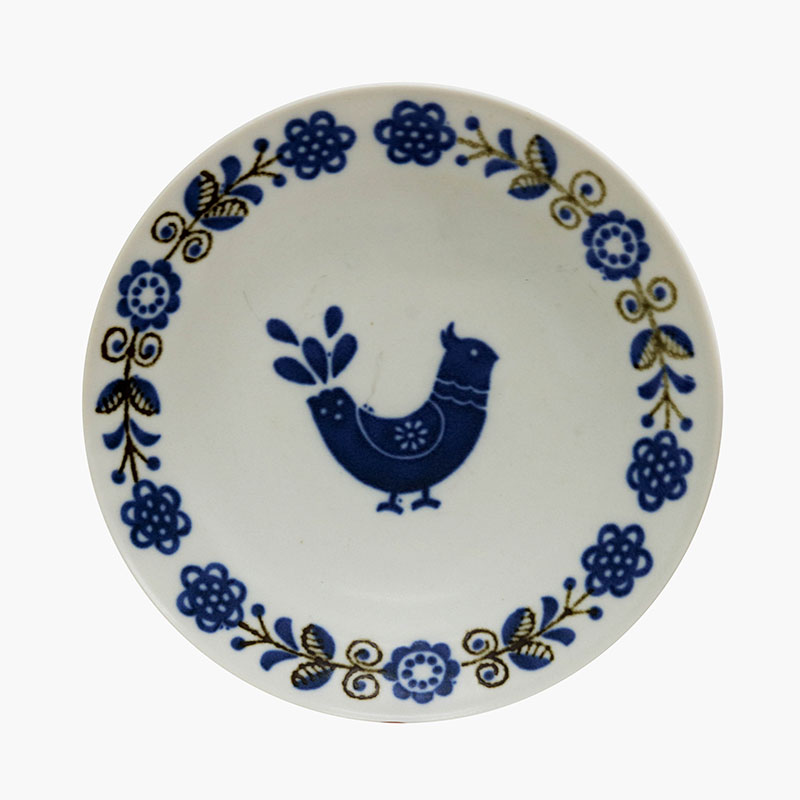 Đĩa sứ Nhật Bản 17cm, đĩa gốm sứ nông lòng, cạn lòng (Chim bồ câu), dùng được lò vi sóng